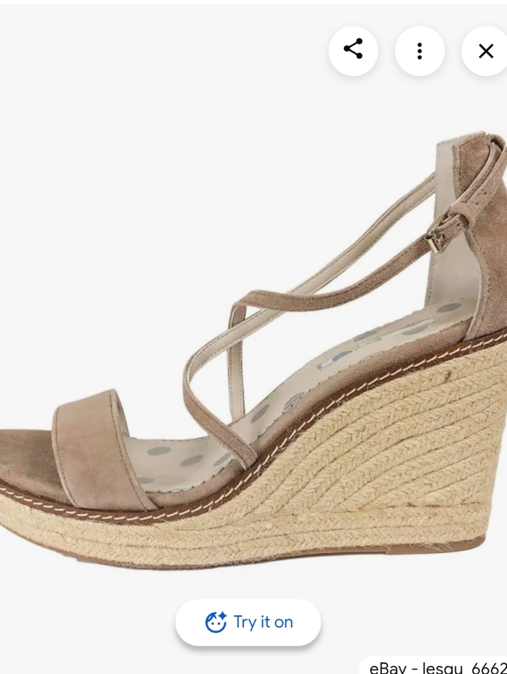 Boden Women's Strappy Suede Espadrille Wedge‎ Taupe Size 10.5, UK 42